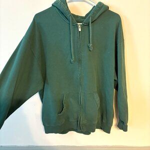 Hollister, L, Green zip-up hoodie